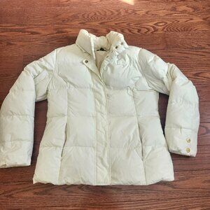 Tommy Hilfiger Women’s White Puffer Jacket Full Zip Size Large L Winter Coat